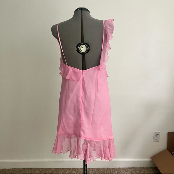 Kim Shui Baby Pink Chiffon Mini Dress, Size Large NWOT - Picture 3 of 12